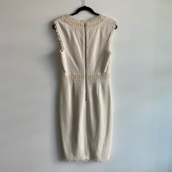 REBECCA TAYLOR Cream Frayed A-line Dress - Picture 6 of 6